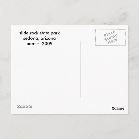 Slide Rock State Park Briefkaart (Achterkant)