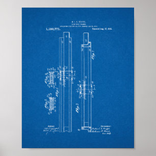 Slide-rule Runner Patent - Blauwdruk Poster