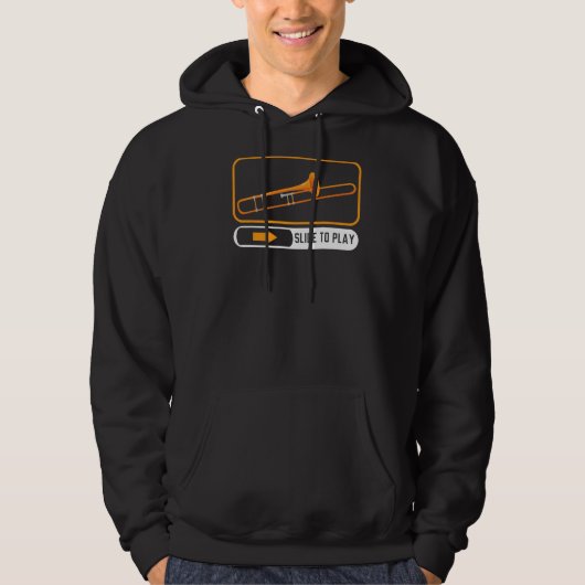 Slide To Play Musical Instrument Musician Trombone Hoodie (Voorkant)