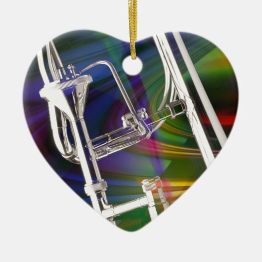 Slide Trombone kerstversiering U voegt TEKST toe Keramisch Ornament (Voorkant)