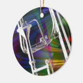 Slide Trombone kerstversiering U voegt TEKST toe Keramisch Ornament (Links)