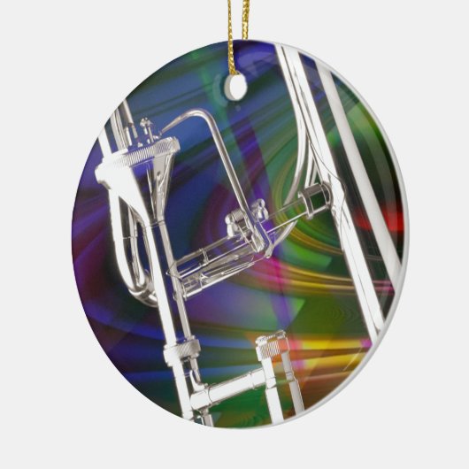Slide Trombone kerstversiering U voegt TEKST toe Keramisch Ornament (Links)