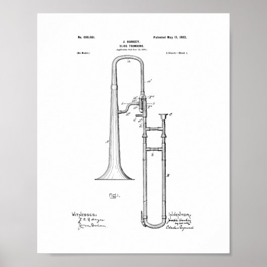 Slide-trombone-patent Poster (Voorkant)