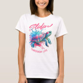 Slidin' Through Life Red-Ear Slider Turtle T-shirt (Voorkant)