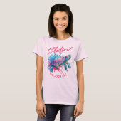 Slidin' Through Life Turtle Kleurrijke Waterverf T-shirt (Voorkant volledig)