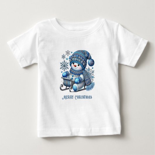 Sliding Snowman Baby T-shirt (Voorkant)