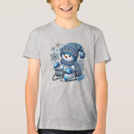 Sliding Snowman Boys T-shirt