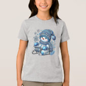 Sliding Snowman Boys T-shirt (Voorkant)