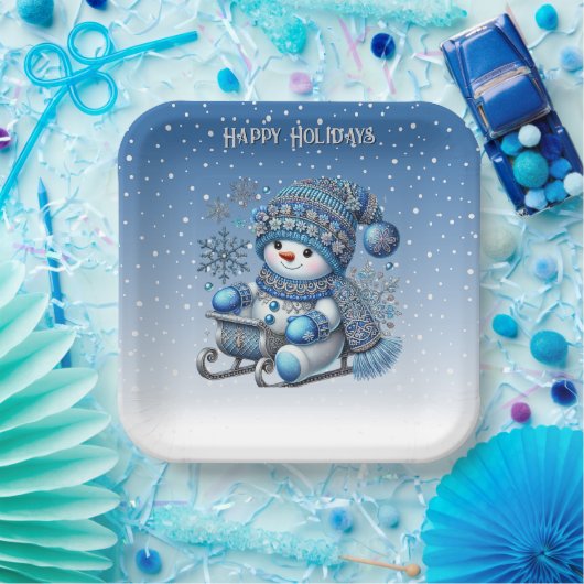 Sliding Snowman Christmas Holiday Paper Bord (Feest)