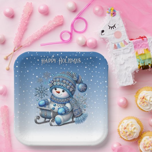 Sliding Snowman Christmas Holiday Paper Bord (Feest)