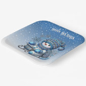 Sliding Snowman Christmas Holiday Paper Bord (Gebogen)
