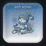 Sliding Snowman Christmas Holiday Paper Bord<br><div class="desc">Mooie Sliding Snowman Kerstvakantie Papier Bord</div>