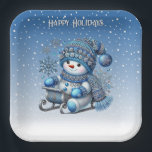 Sliding Snowman Christmas Holiday Paper Bord<br><div class="desc">Mooie Sliding Snowman Kerstvakantie Papier Bord</div>
