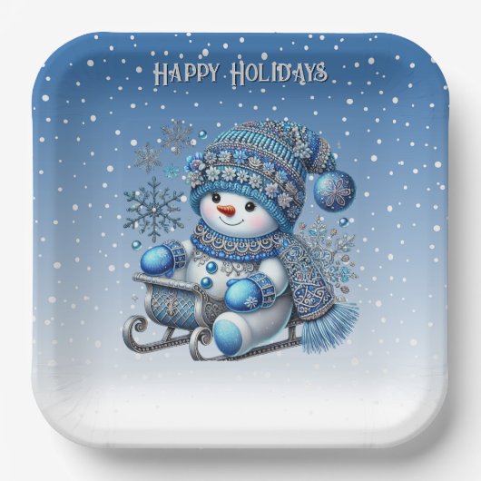 Sliding Snowman Christmas Holiday Paper Bord (Voorkant)
