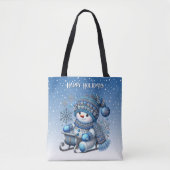 Sliding Snowman Kerstvakantie Canvas tas (Voorkant)