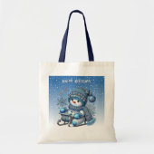 Sliding Snowman Kerstvakantie Canvas tas (Voorkant)