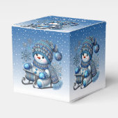Sliding Snowman Kerstvakantie Gift Box Bedankdoosjes (Voorkant Zijde)
