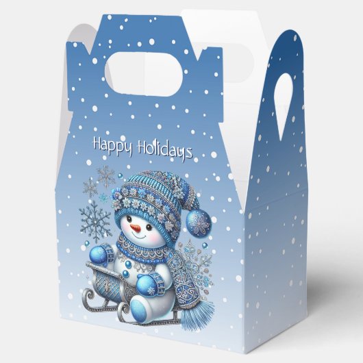 Sliding Snowman Kerstvakantie Gift Box Bedankdoosjes (Geopend)