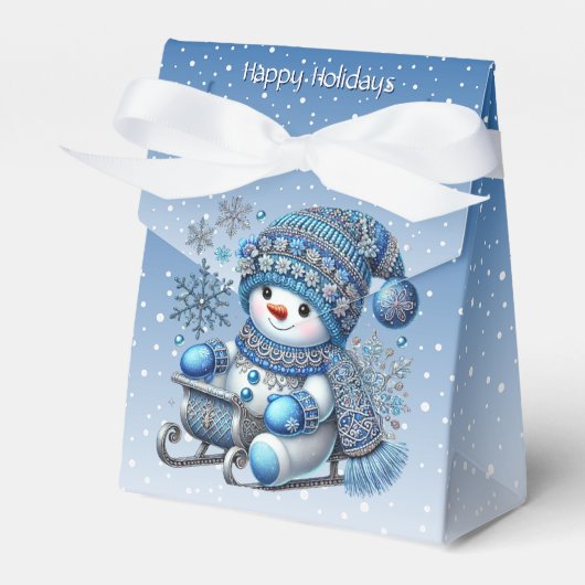 Sliding Snowman Kerstvakantie Gift Box Bedankdoosjes (Voorkant Zijde)