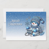 Sliding Snowman Kerstvakantie Kaart (Voorkant)