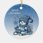 Sliding Snowman Kerstvakantie Ornament (Voorkant)