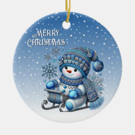 Sliding Snowman Kerstvakantie Ornament
