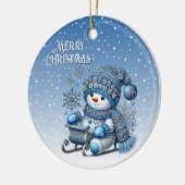 Sliding Snowman Kerstvakantie Ornament (Links)