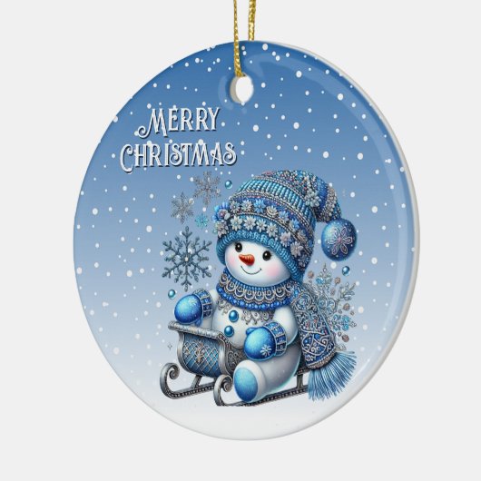 Sliding Snowman Kerstvakantie Ornament (Links)