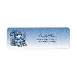 Sliding Snowman Kerstvakantie Retouradres Etiket