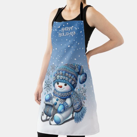Sliding Snowman Kerstvakantie Schort (Insitu)