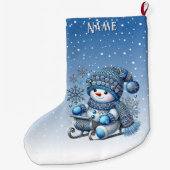 Sliding Snowman Kerstvakantie Stocking Grote Kerstsok (Achterkant)