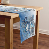 Sliding Snowman Kerstvakantie Tafel Runner Medium Tafelloper (Voorbeeld)