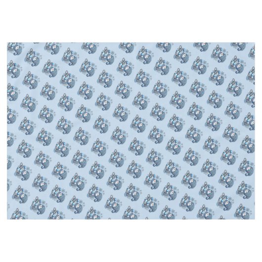 Sliding Snowman Kerstvakantie Tafelkleed (Voorkant (Horizontaal))