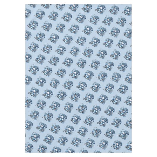 Sliding Snowman Kerstvakantie Tafelkleed (Voorkant)