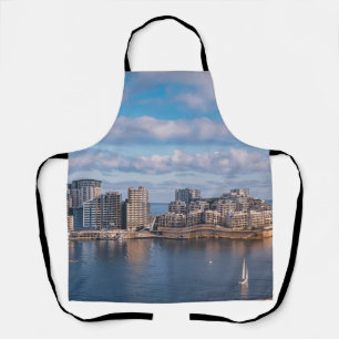 Sliema haven en wolkenkrabbers in Malta Schort
