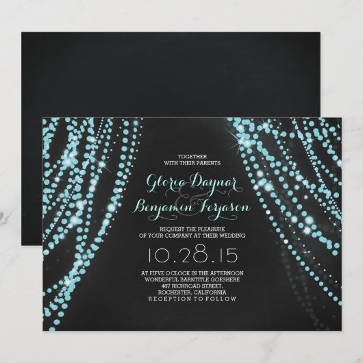 Sliert lichten achtergrond turquoise krijtbord bru kaart (Voorkant / Achterkant)