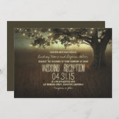 Sliert met lampjes rustieke bruiloftsreceptie kaart (Voorkant / Achterkant)