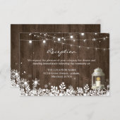 Sliertlampen Winter Bruiloftsreceptie Details Informatiekaartje (Voorkant / Achterkant)