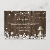 Sliertlampen Winter Bruiloftsreceptie Details Informatiekaartje (Voorkant)