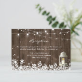 Sliertlampen Winter Bruiloftsreceptie Details Informatiekaartje (Staand voorkant)