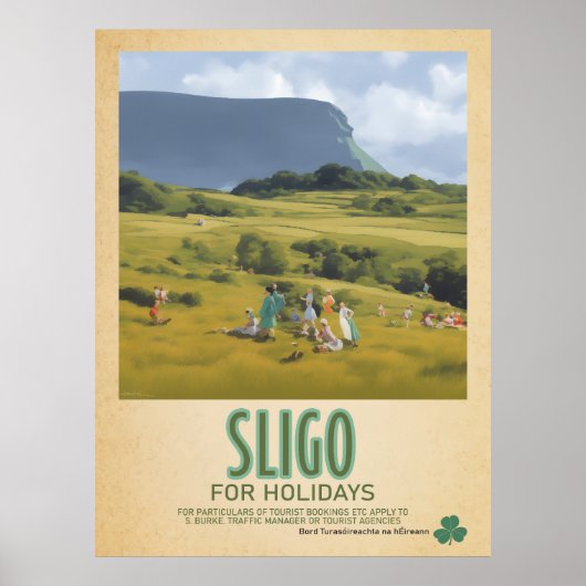 Sligo Ireland, Retro Irish Travel Advert Poster (Voorkant)