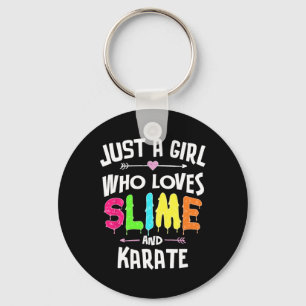 Slijm en karate grafisch voor meisjes vrouwen sleutelhanger