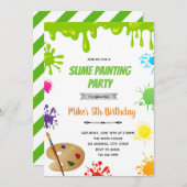 Slijm en kunst schilderij uitnodiging (Voorkant / Achterkant)