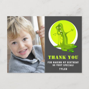 Slijm Monster Groen Kinderen Foto Verjaardag Bedan Briefkaart