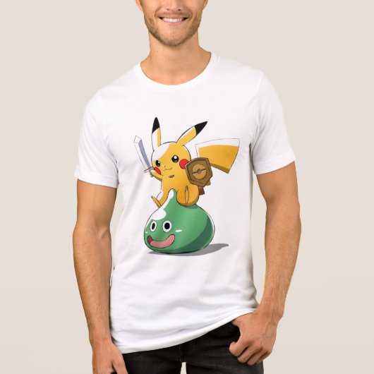 Slijm Ruiter Pikachu (pokemon) Tri-Blend Shirt (Voorkant)