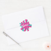 Slijm sticker roze en turquoise slime feestje (Envelop)