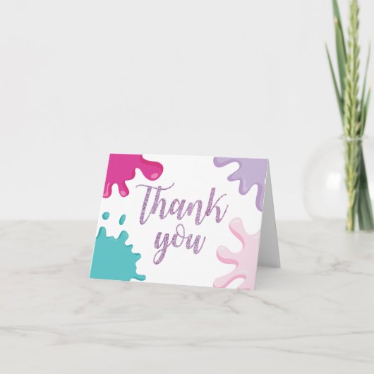 Slijm Verjaardag Bedankt Card Roze en paarse (Voorkant)