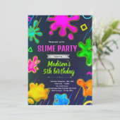 Slijm verjaardagsfeest uitnodiging (Staand voorkant)