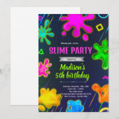 Slijm verjaardagsfeest uitnodiging (Voorkant / Achterkant)