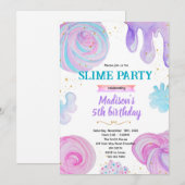 Slijm verjaardagsfeest uitnodiging (Voorkant / Achterkant)